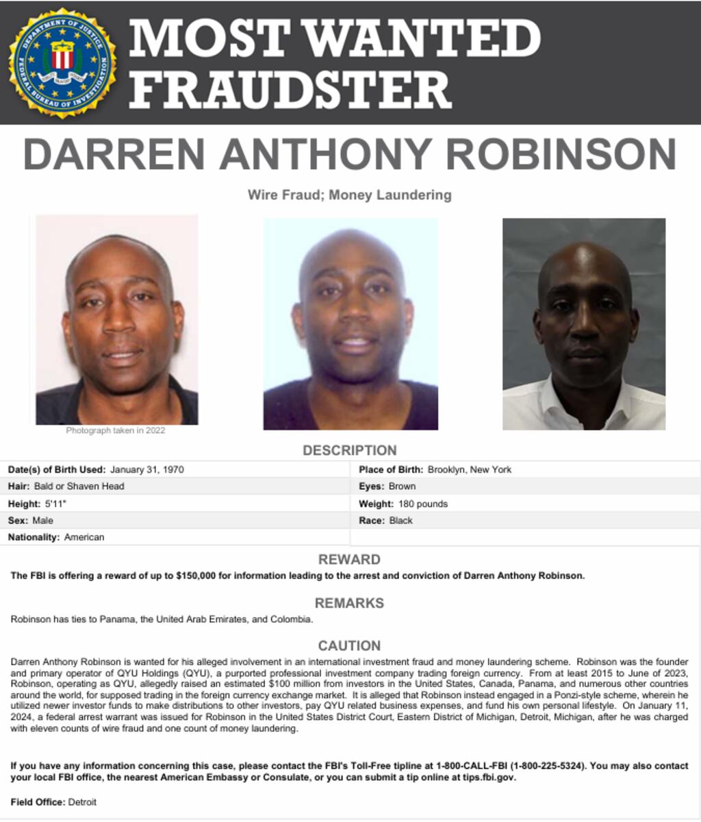 FBI hunts fugitive accused in $100M Ponzi scheme with dozens of Michigan victims
