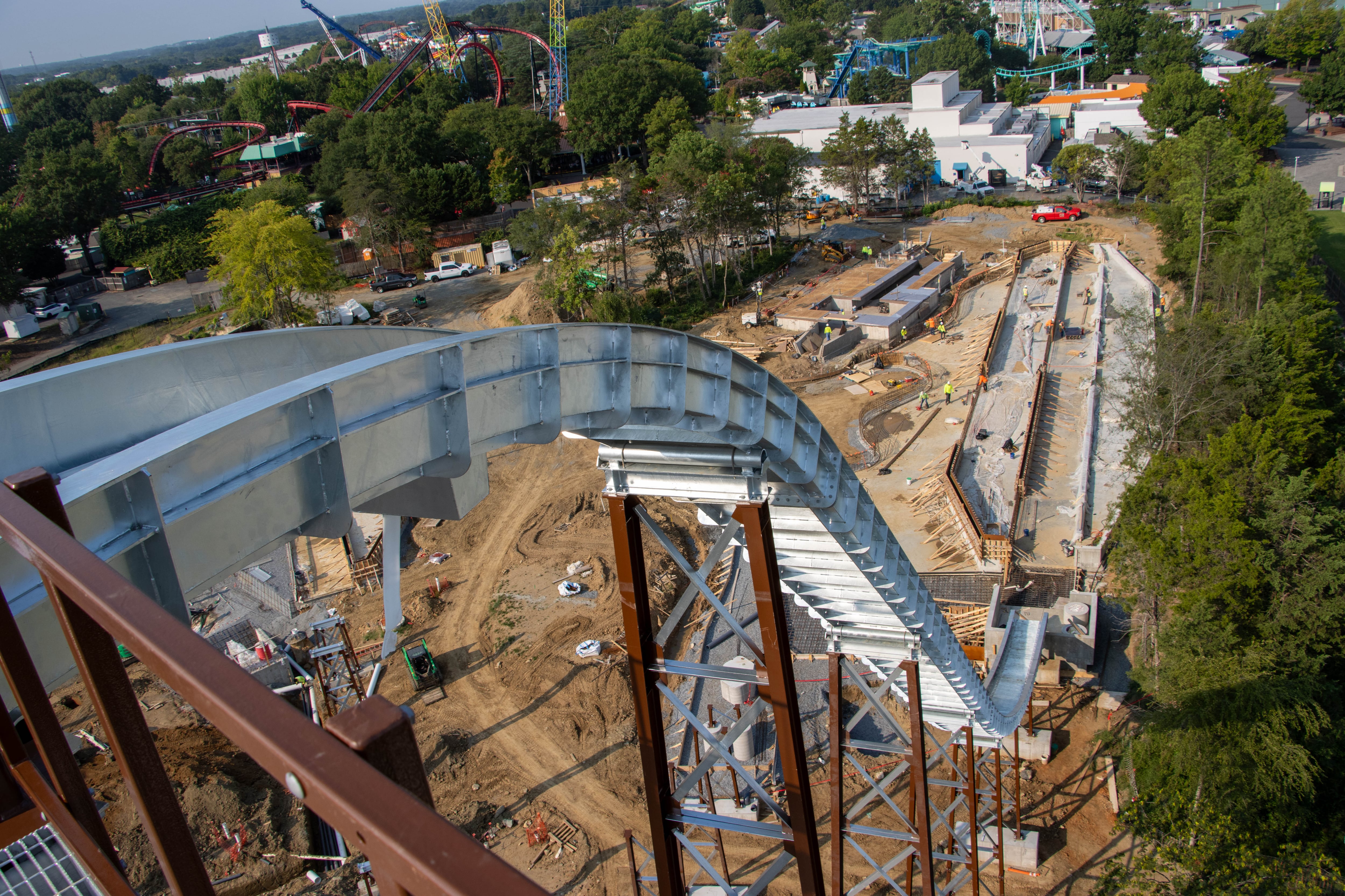 Carowinds’ new record-breaking water ride reaches major construction milestone: See photos here