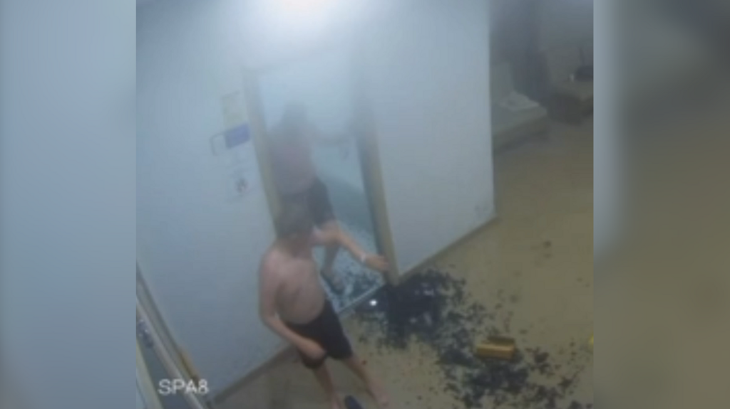 Brothers injured by 'exploding' steam room door