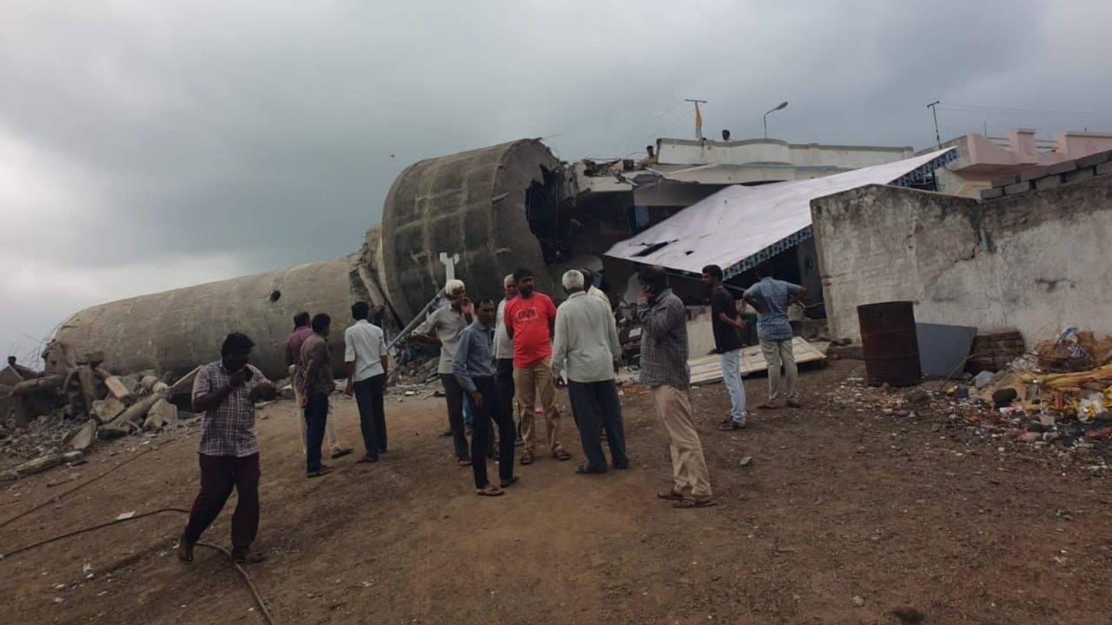 Water tank demolition goes wrong, damages house