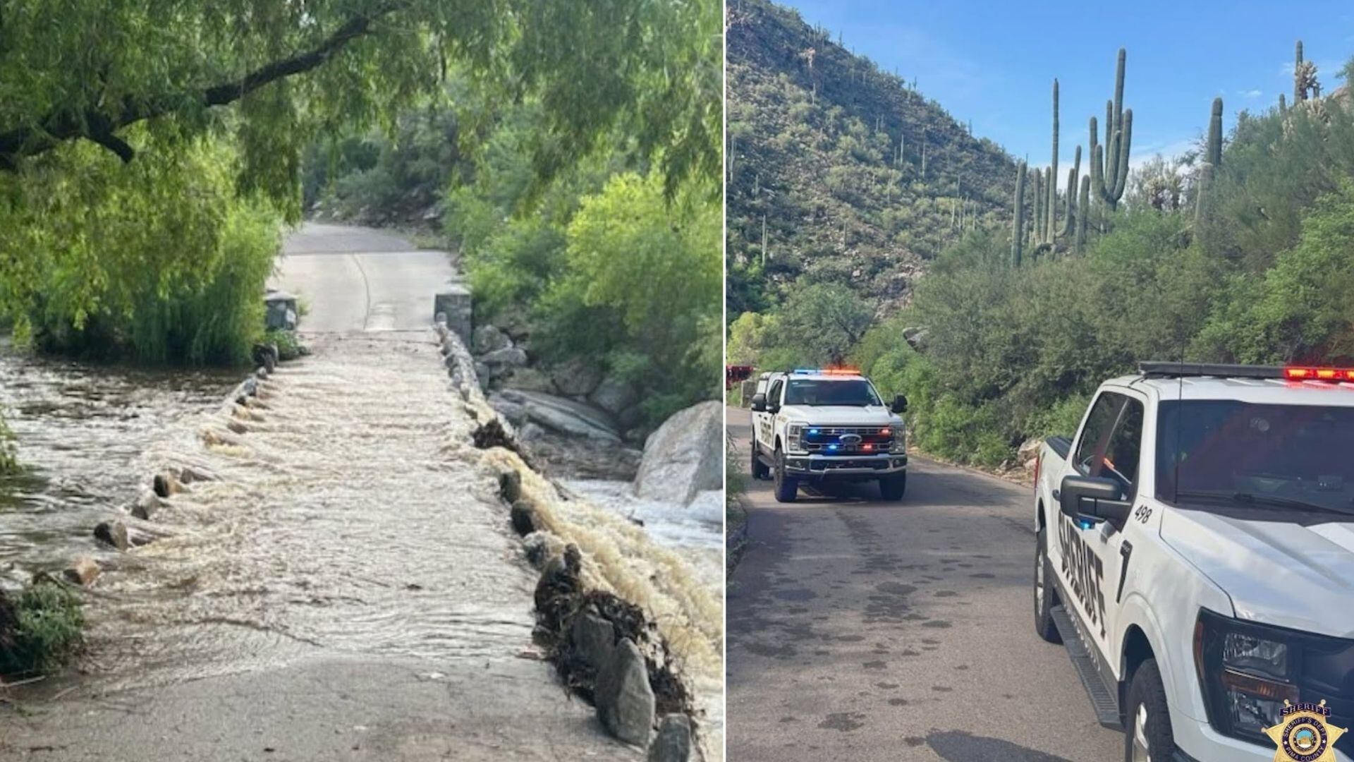 Bystanders save woman trapped underwater at flooded southern Arizona bridge