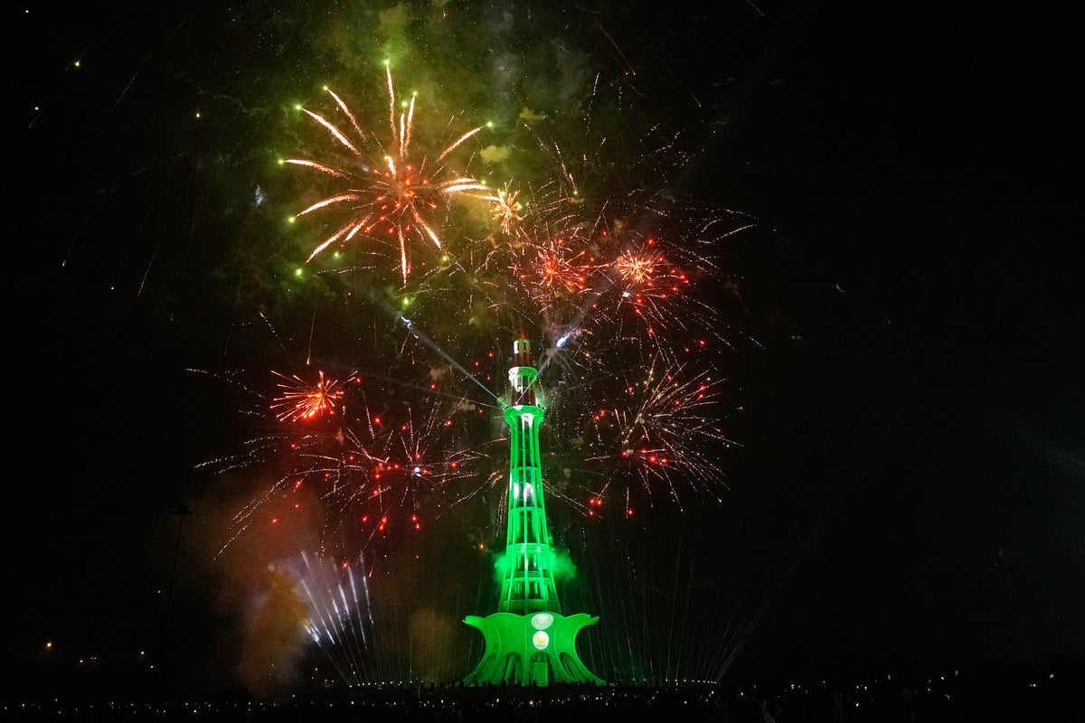 Fireworks light skies over Pakistan’s capital as crowds celebrate Independence Day