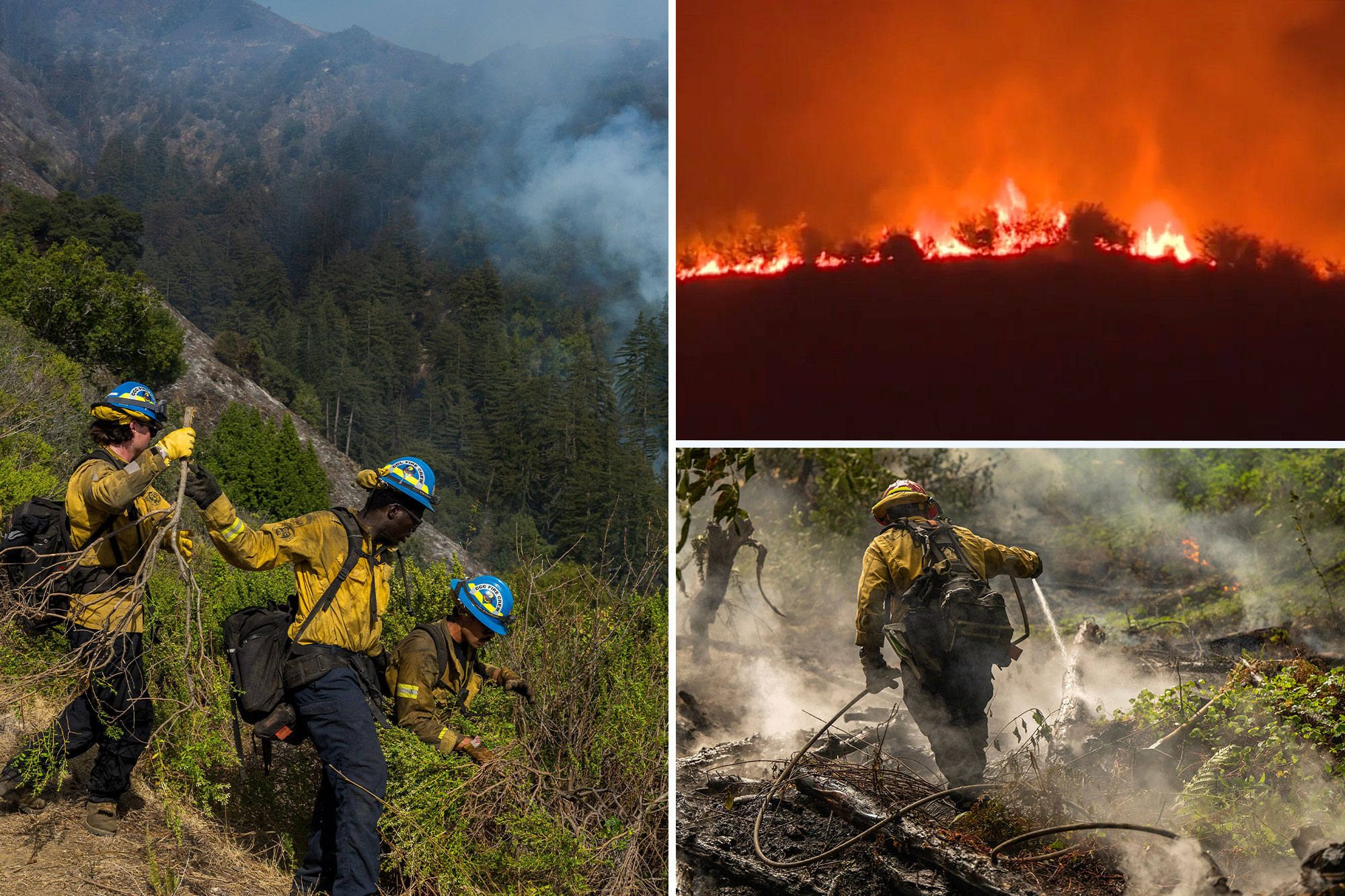 Big Sur firefighters forced to retreat as lightning strikes around blazing inferno