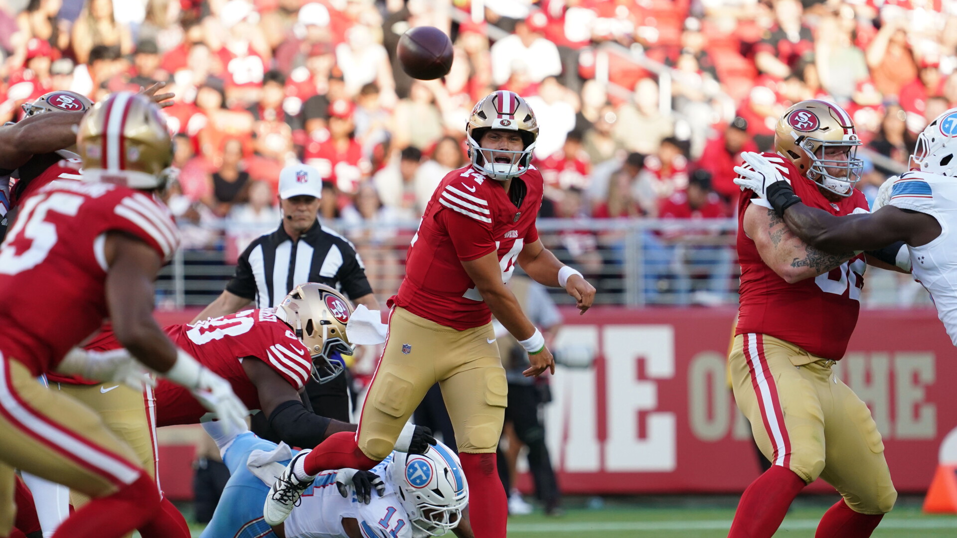 49ers third-string QB Kurtis Rourke leaves with rib injury