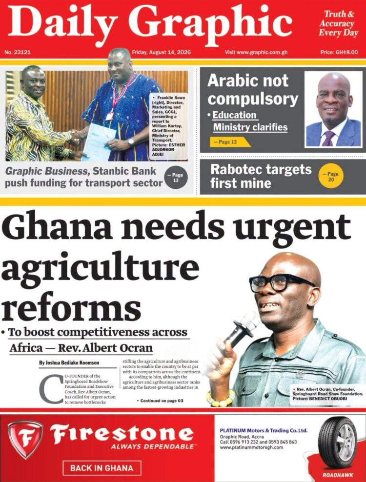 Today’s Front pages: Friday, August 14, 2026