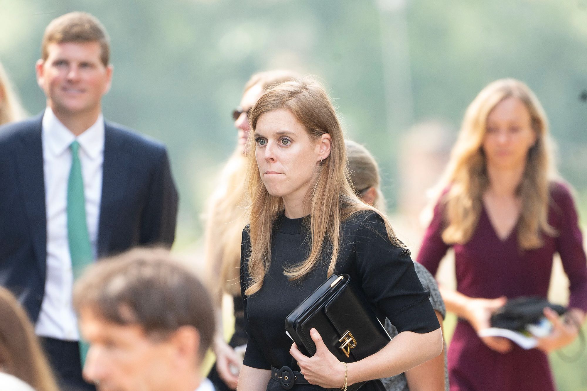 Princess Beatrice pays respects at funeral of Fergie’s motorsport tycoon ex-partner Paddy McNally after death aged 88