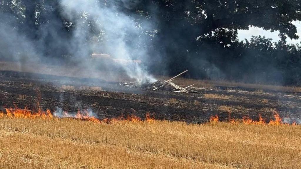Smoke warning as crews called to large field fire