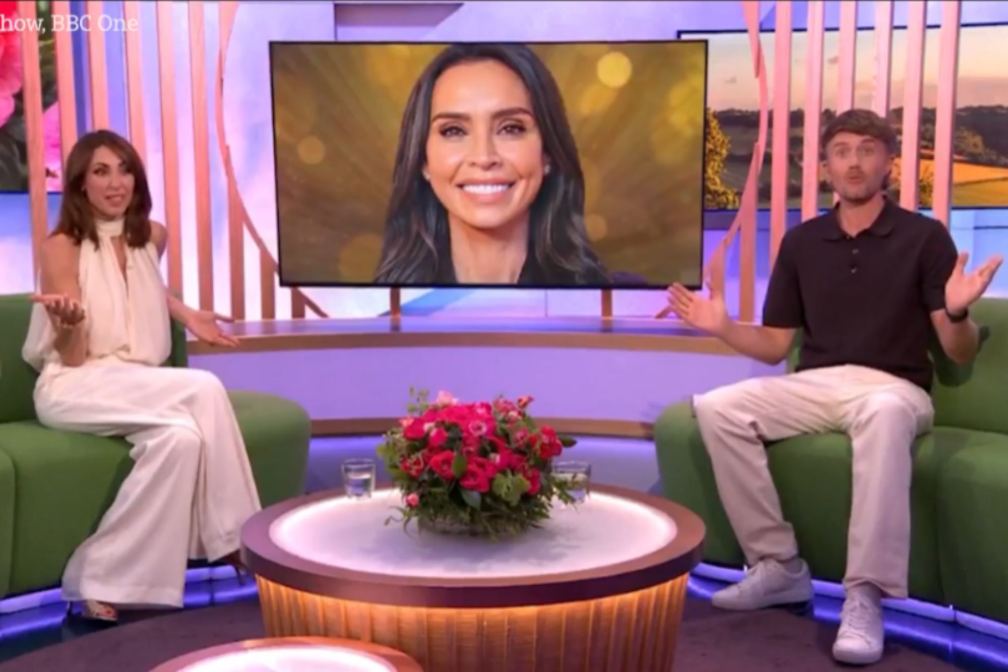 Watch the moment The One Show hosts are left stunned as 20th anniversary special is interrupted by Government alert