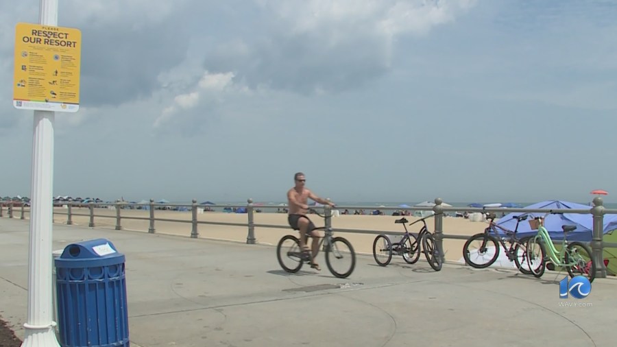 New signs at Oceanfront reinforce e-bike safety measures