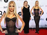 Princess Andre wows in a semi-sheer corset gown while Helen Flanagan brings the glamour in a black dress at the Hair and Beauty Awards