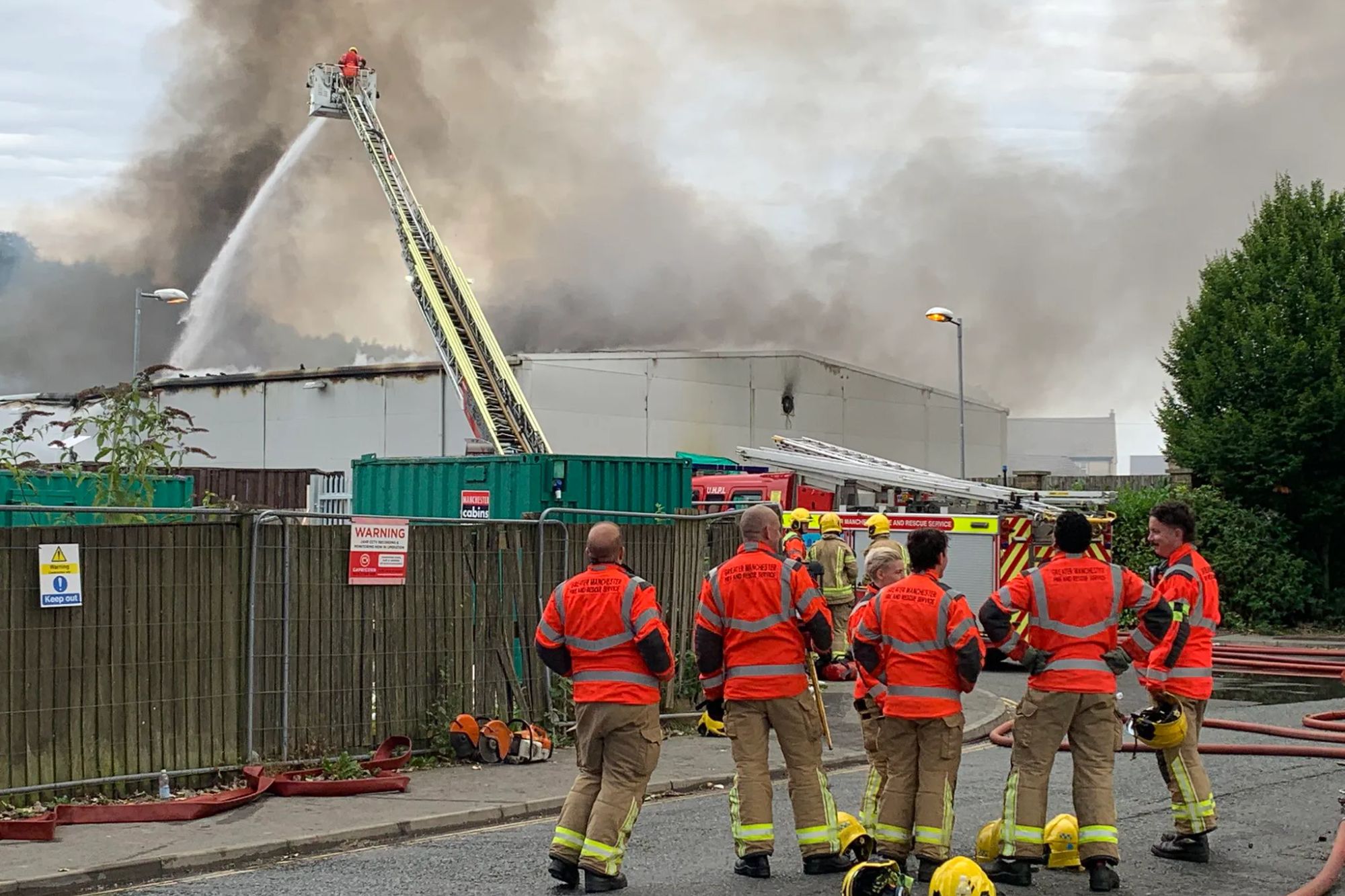 Shoppers evacuated as blaze breaks out near Tesco superstore as locals warned to stay away amid fears of ‘toxic fumes’