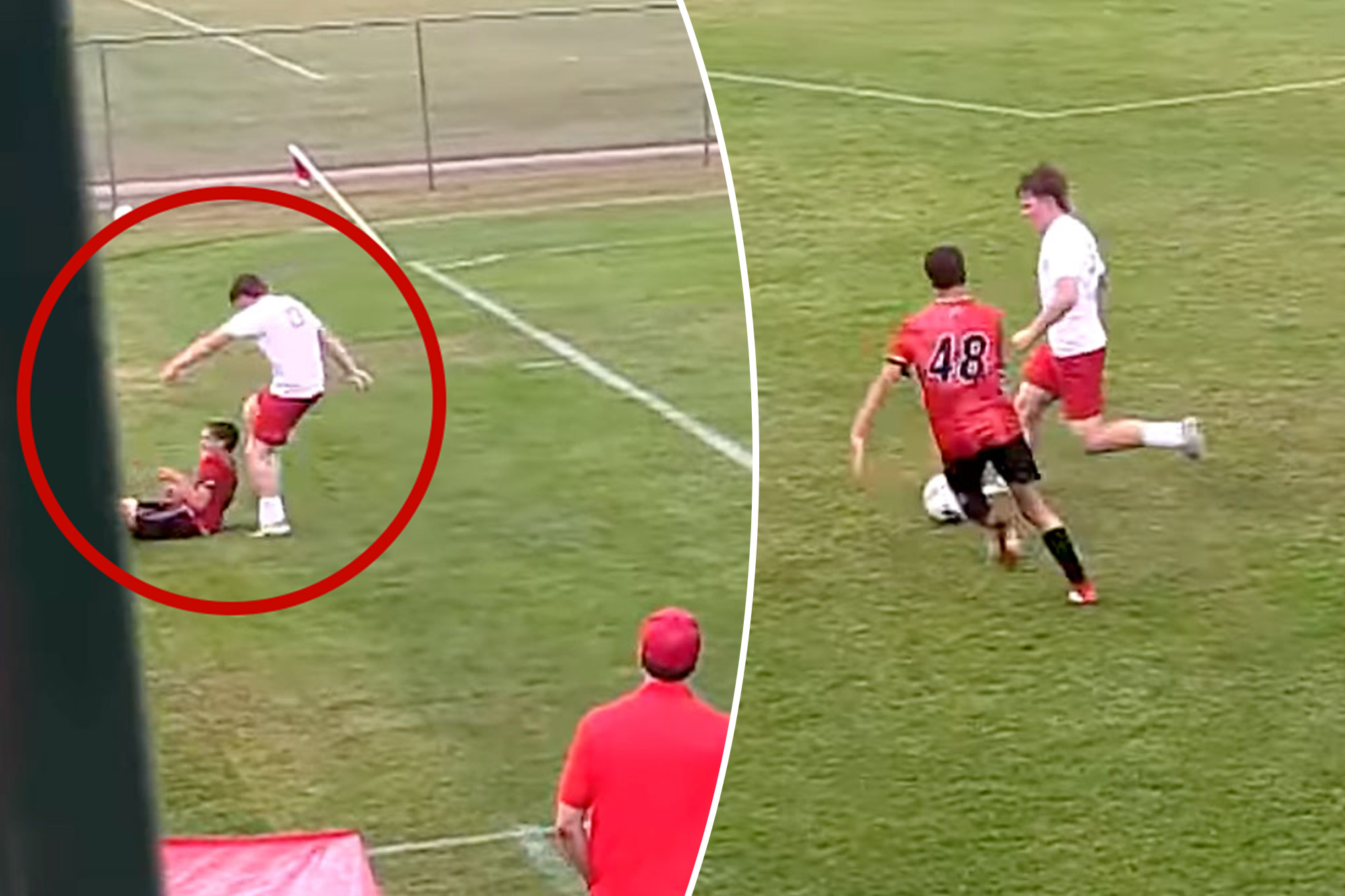 High school soccer player kicks, punches opponent in head in horrifying scene: ‘Ban that kid’
