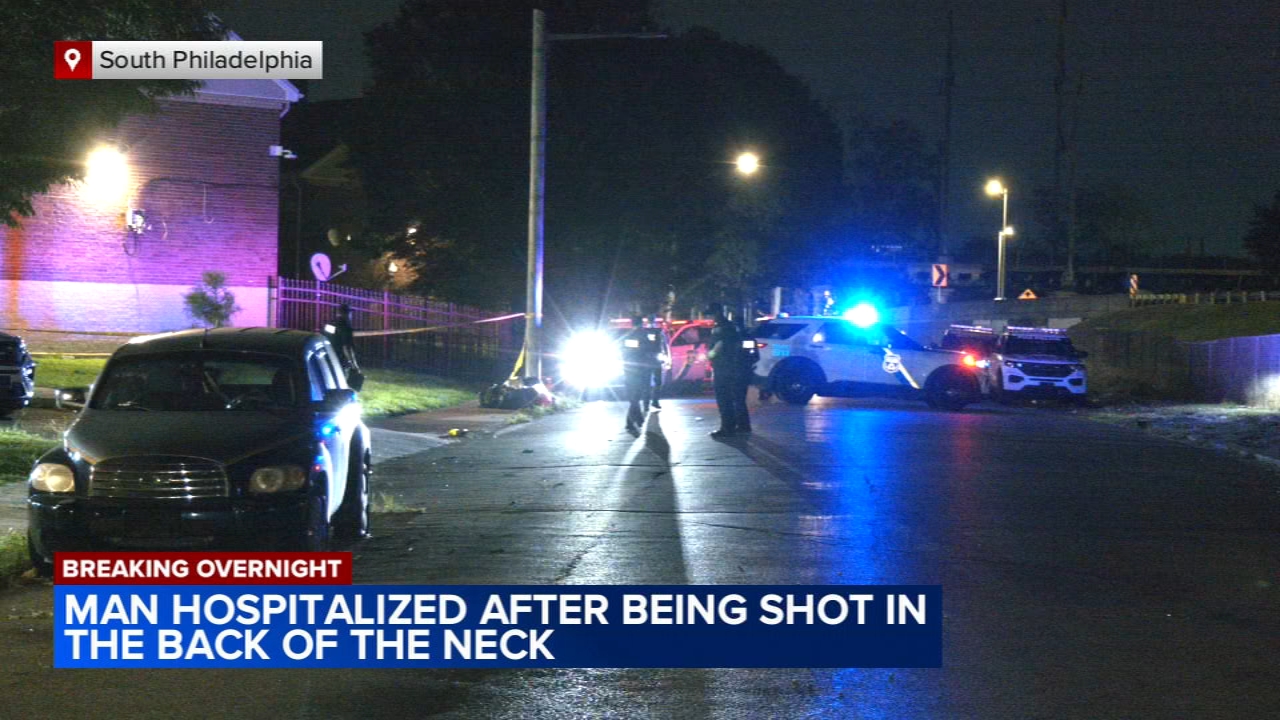 Man hospitalized after being shot in the back of the neck in South Philadelphia