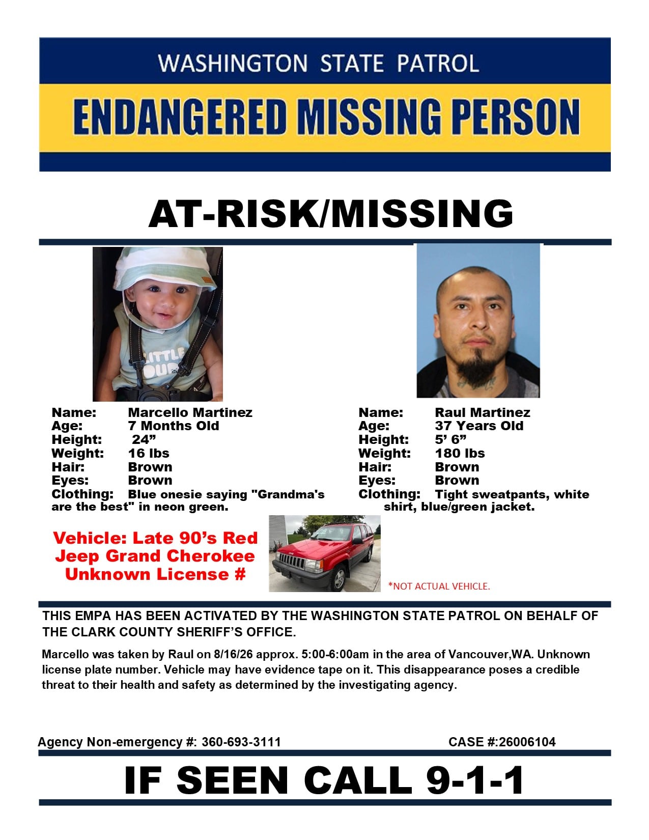 WSP searching for missing 7-month-old baby taken in Vancouver