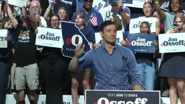 Sen. Jon Ossoff holds rally in Atlanta 8 weeks before early voting begins in pivotal race