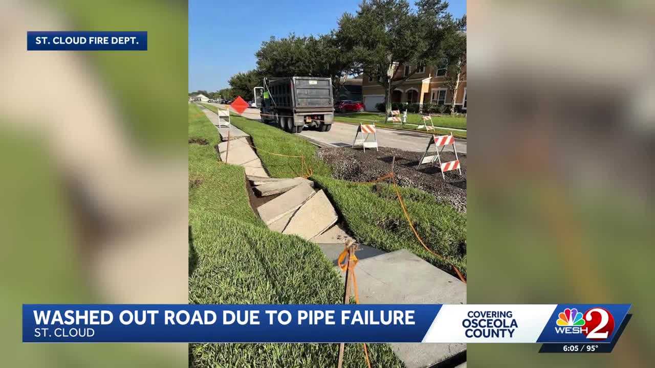 Washed-out road in St. Cloud caused by pipe failure reopens