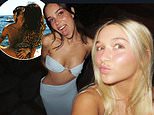 Jackie Apostel stuns in a cut-out dress while larking around with 'bestie' Harper and shares picture of herself kissing boyfriend Cruz on Italian holiday with the Beckhams