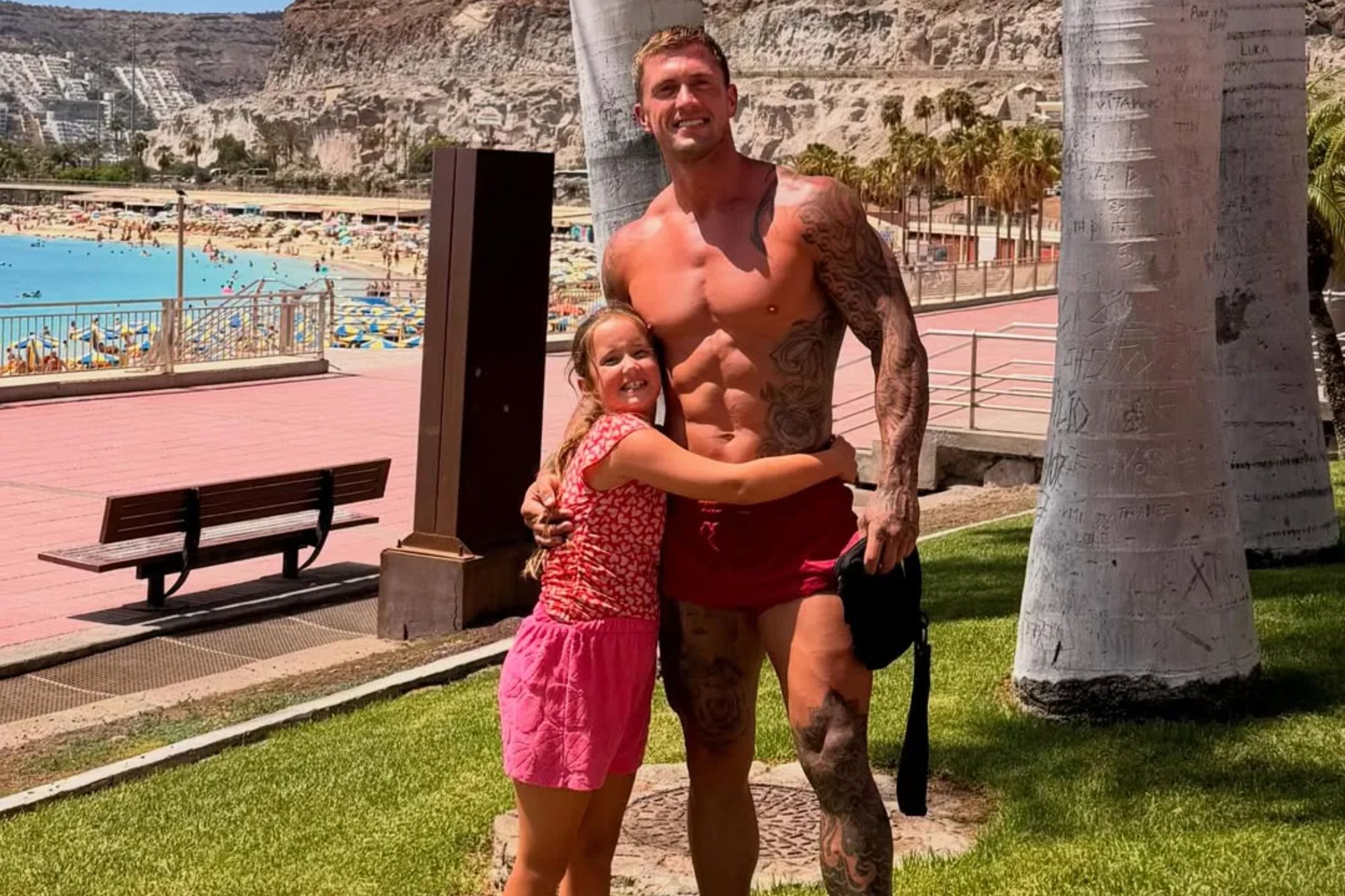 Dan Osborne flashes his abs on family holiday with his three kids – but wife Jacqueline Jossa is nowhere to be seen