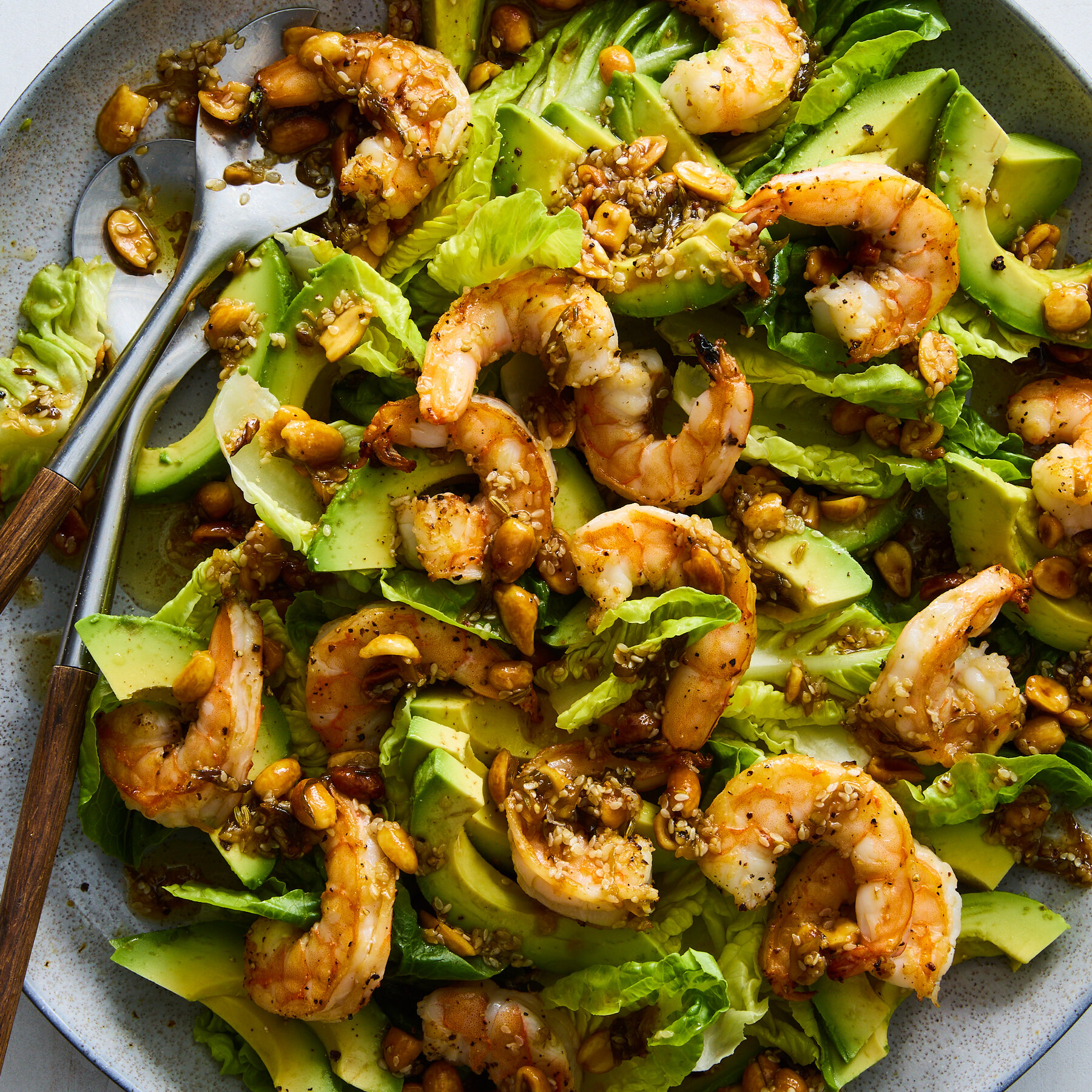 Shrimp and Avocado Salad With Peanut Dressing; One-Pot Orzo With Zucchini