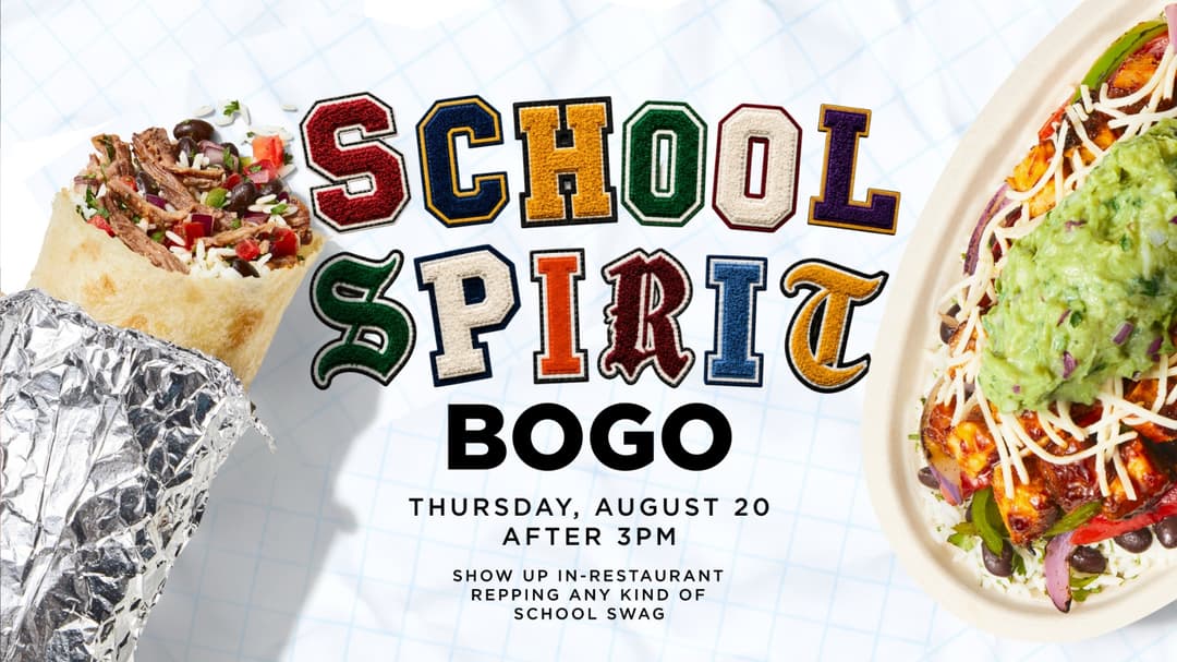 Chipotle launches School Spirit BOGO with free entrees for back-to-school season