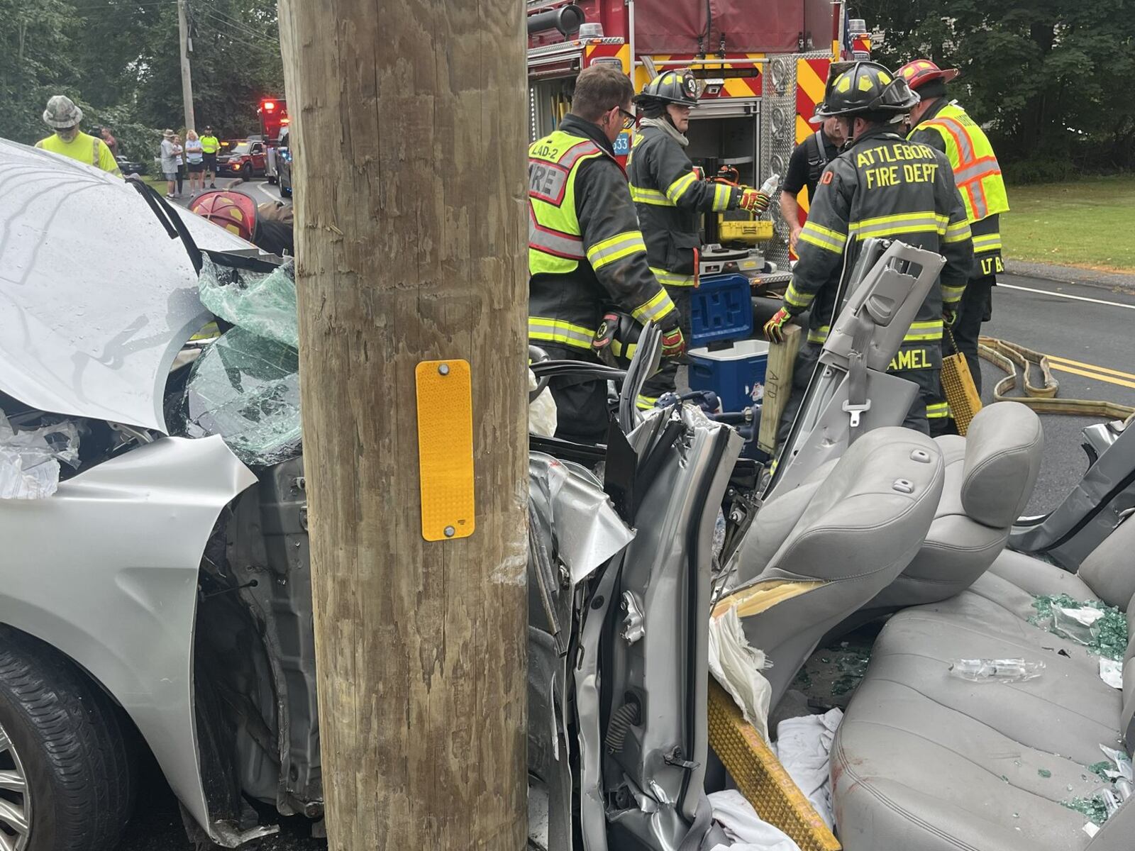 Teen driver in critical condition after crashing into utility pole in Massachusetts city