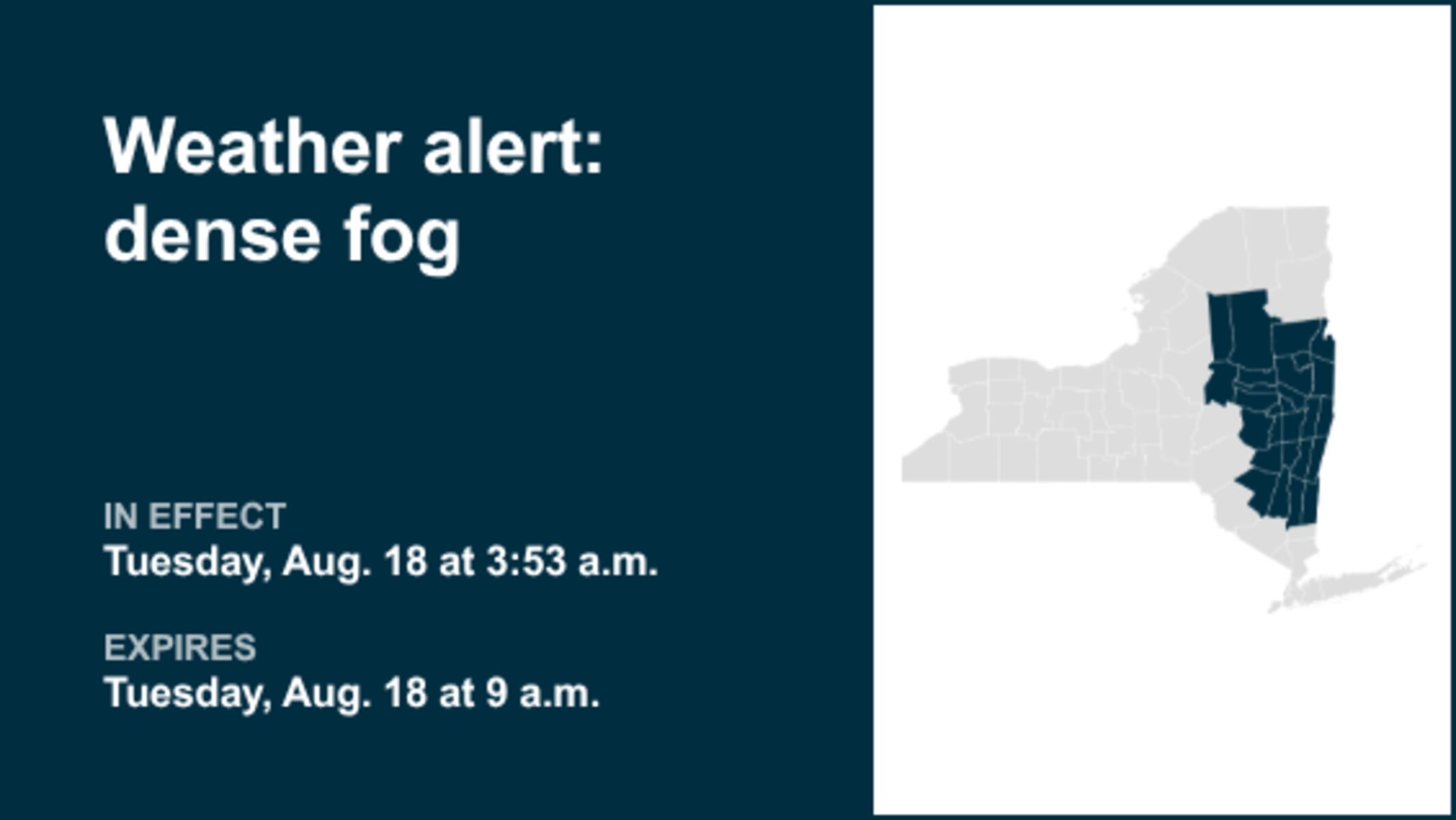 Brace for dense fog in Mohawk Valley, Capital Region until Tuesday morning