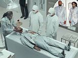Kanye West's wife Bianca Censori directs bizarre music video for his latest hit OK in which he plays a headless corpse in a morgue