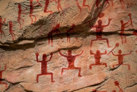 How has a famous group of 2,000 year-old Chinese rock paintings remained so vibrant? Because it was made with blood, new research says