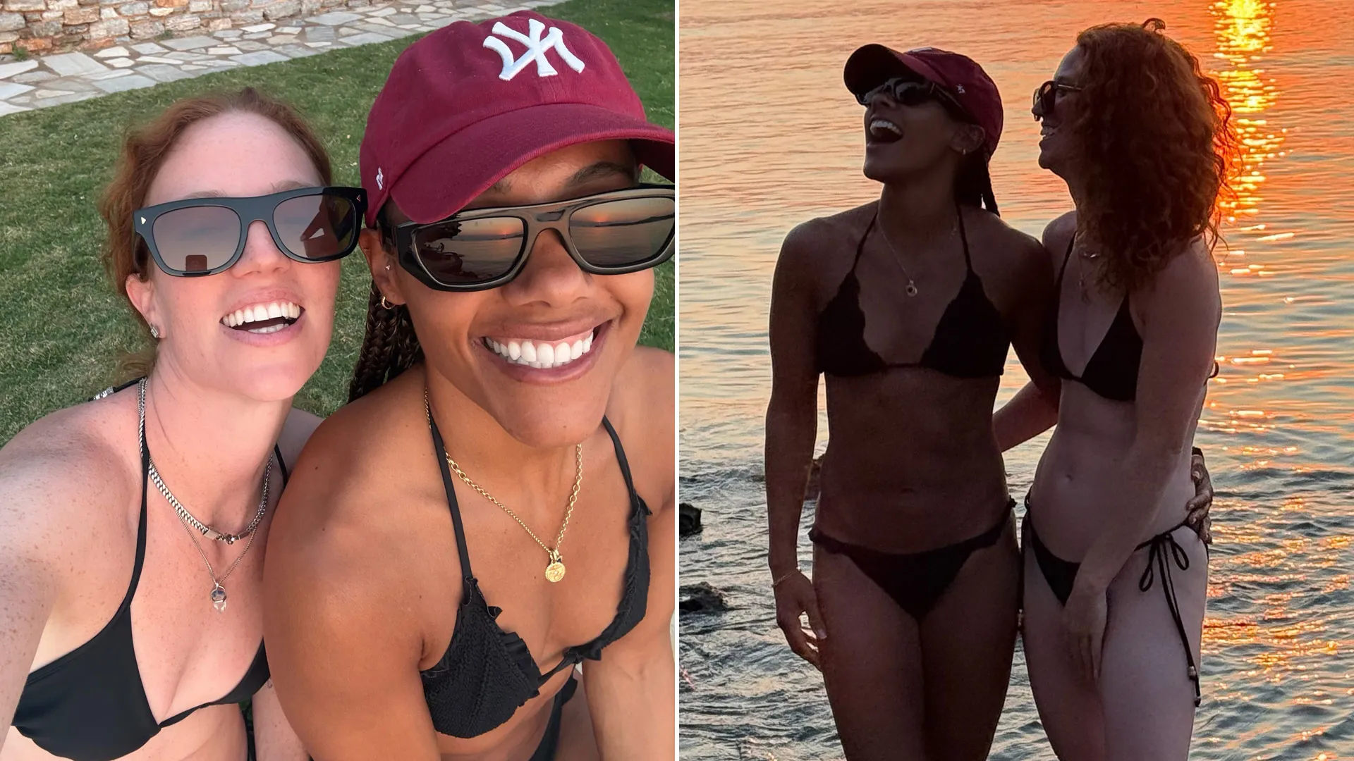 Loved-up Alex Scott and Jess Glynne strip down to bikinis as couple enjoy romantic Greek getaway