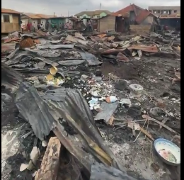 Fire destroys more than 27 wooden structures at Spintex Coastal junction