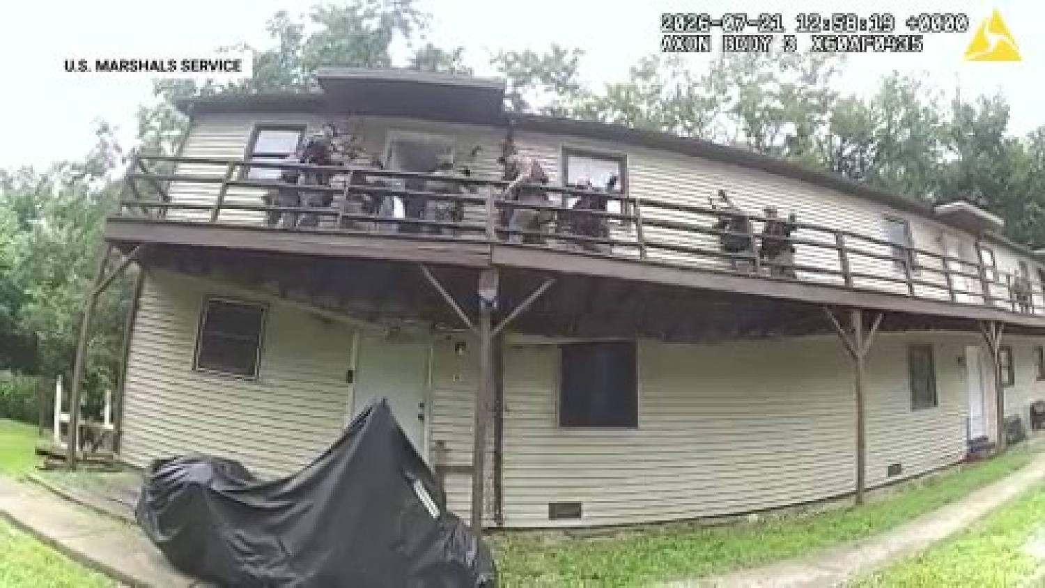 Exclusive video: U.S. Marshals task force survives deck collapse serving arrest warrant