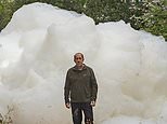 Massive 'foamberg' kills hundreds of fish as water used to extinguish industrial blaze pollutes nearby river