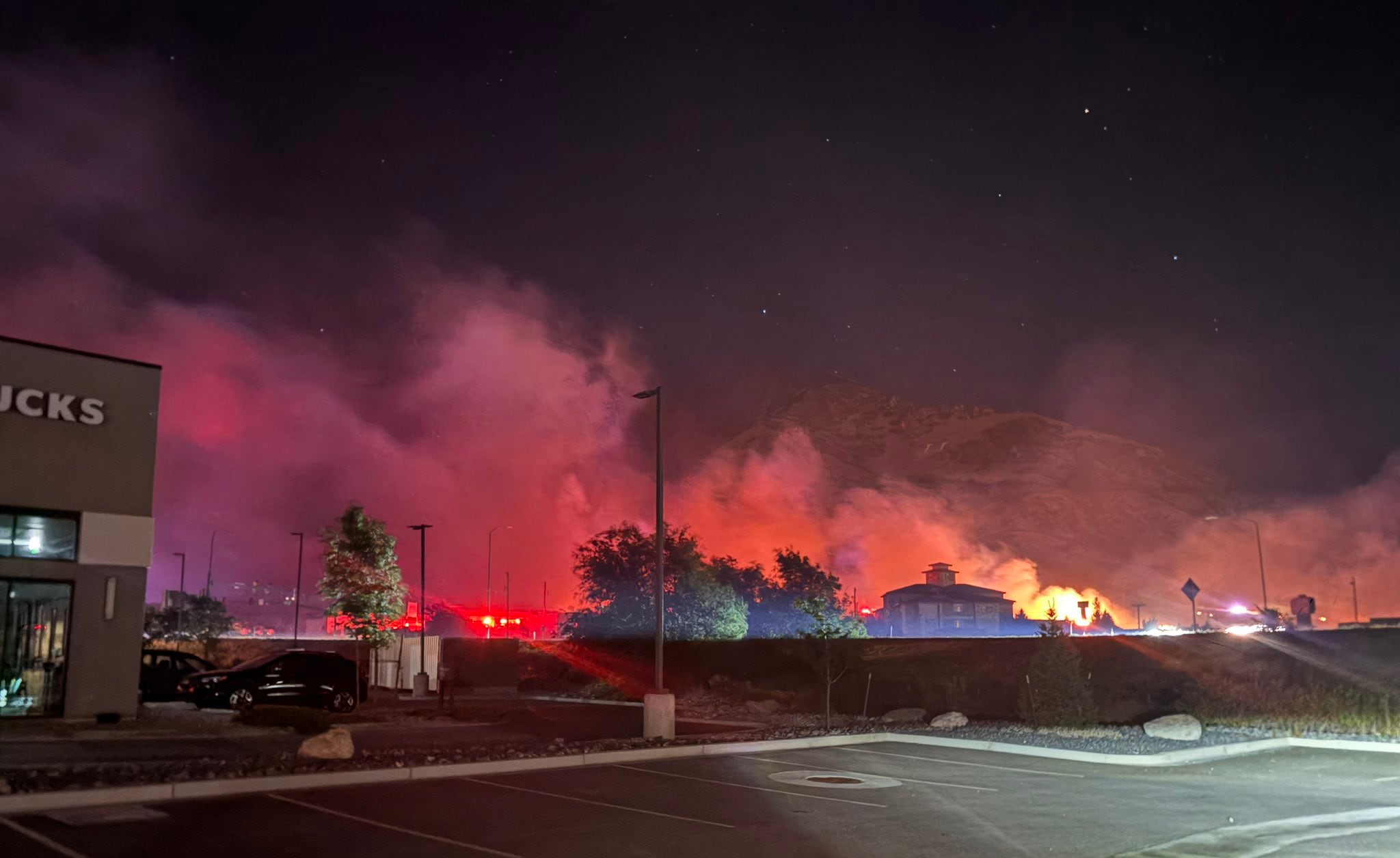 Structures threatened as fire burns near mouth of Weber Canyon