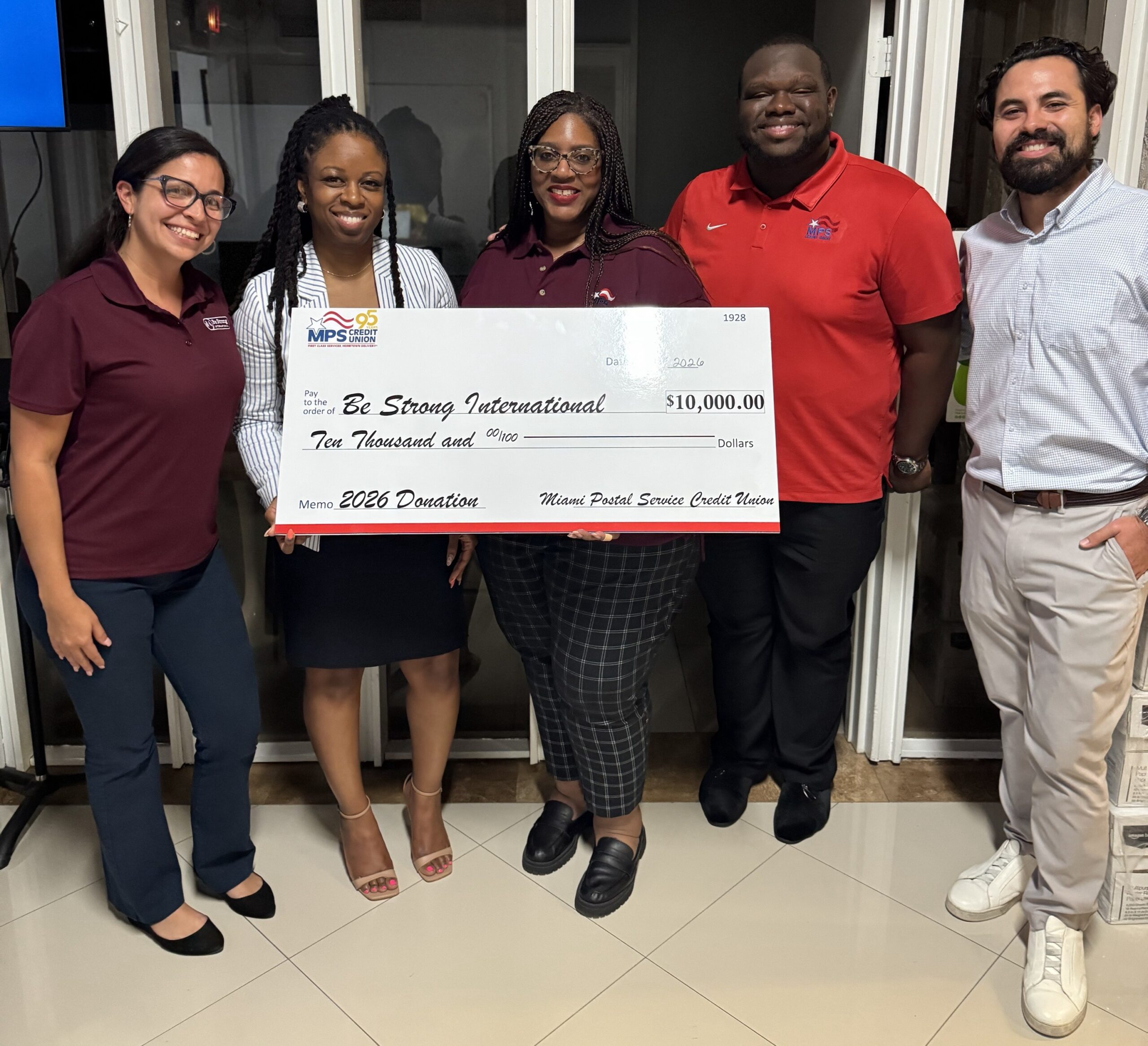MPS Credit Union Recognized for Its Continued Support of Be Strong International