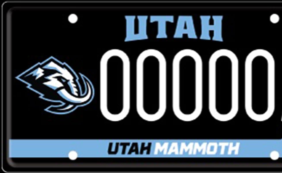 You can now order a custom Utah Mammoth license plate