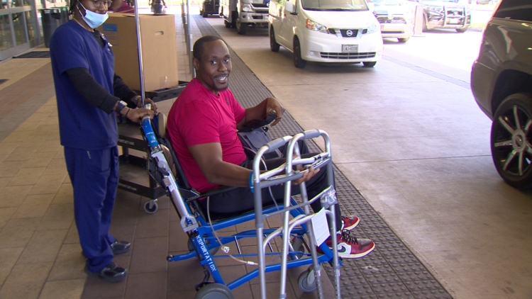 'Blessed to be out' | Dallas ISD officer leaves hospital after being shot with own gun in Sam's Club parking lot