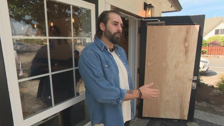 Portland coffee shop’s glass door shattered, but its mission to feed people carries on
