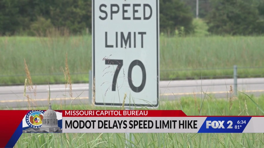 MoDOT delays launch of new 75 mph speed limit