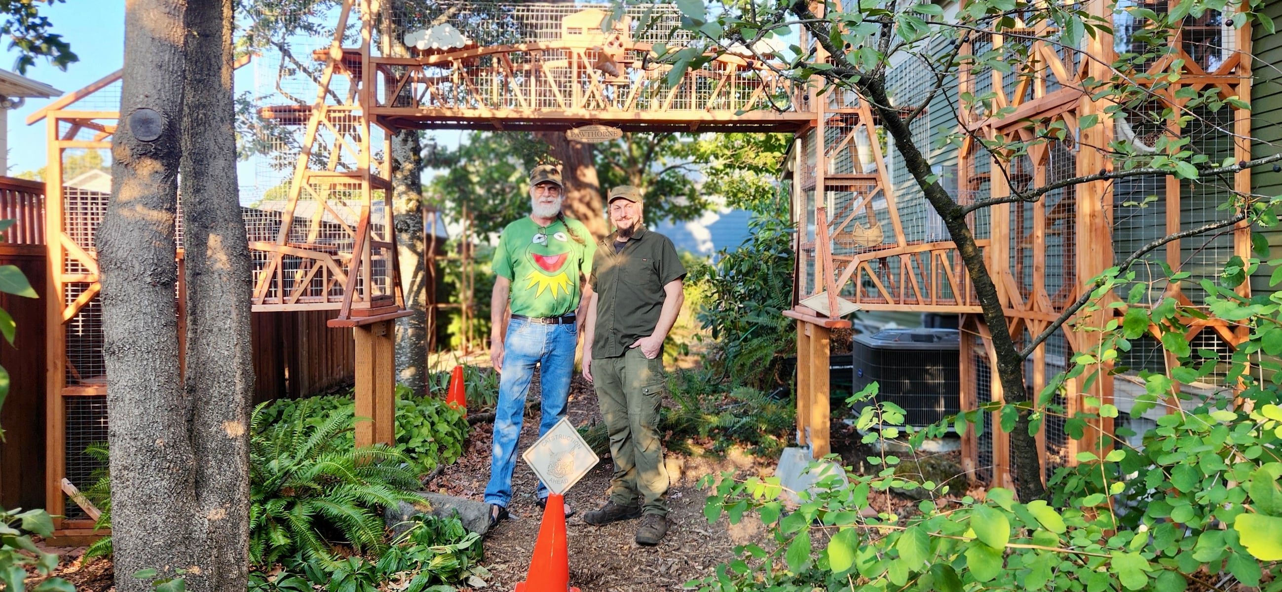 This family built replicas of Portland bridges in their backyard — for their cats
