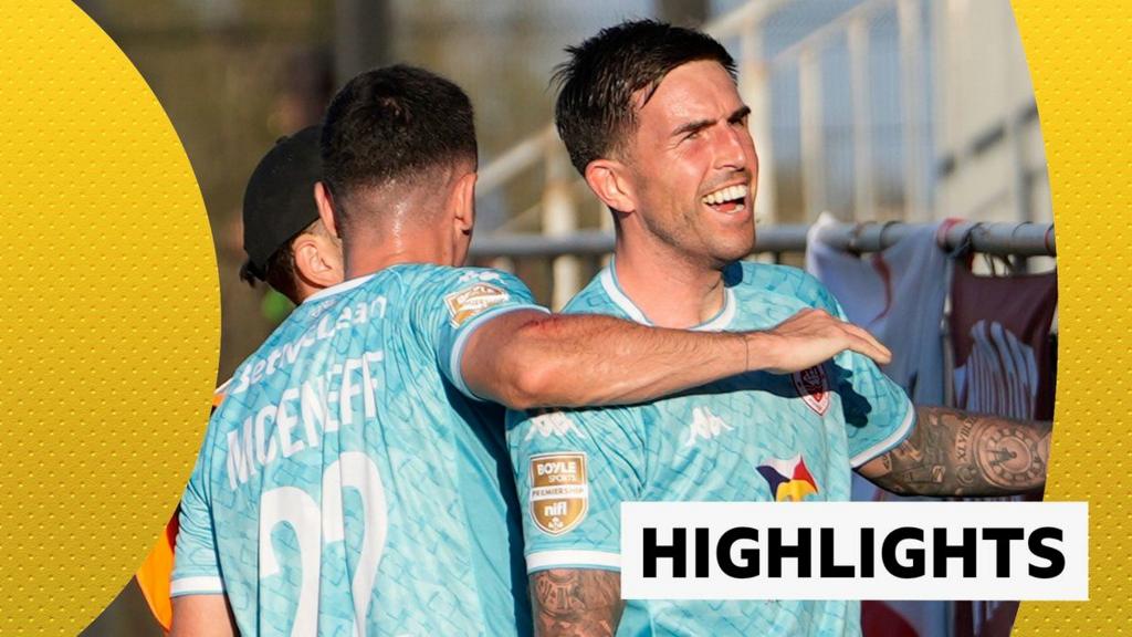Watch: Late Larne double seals first-leg win over 10-man Red Imps