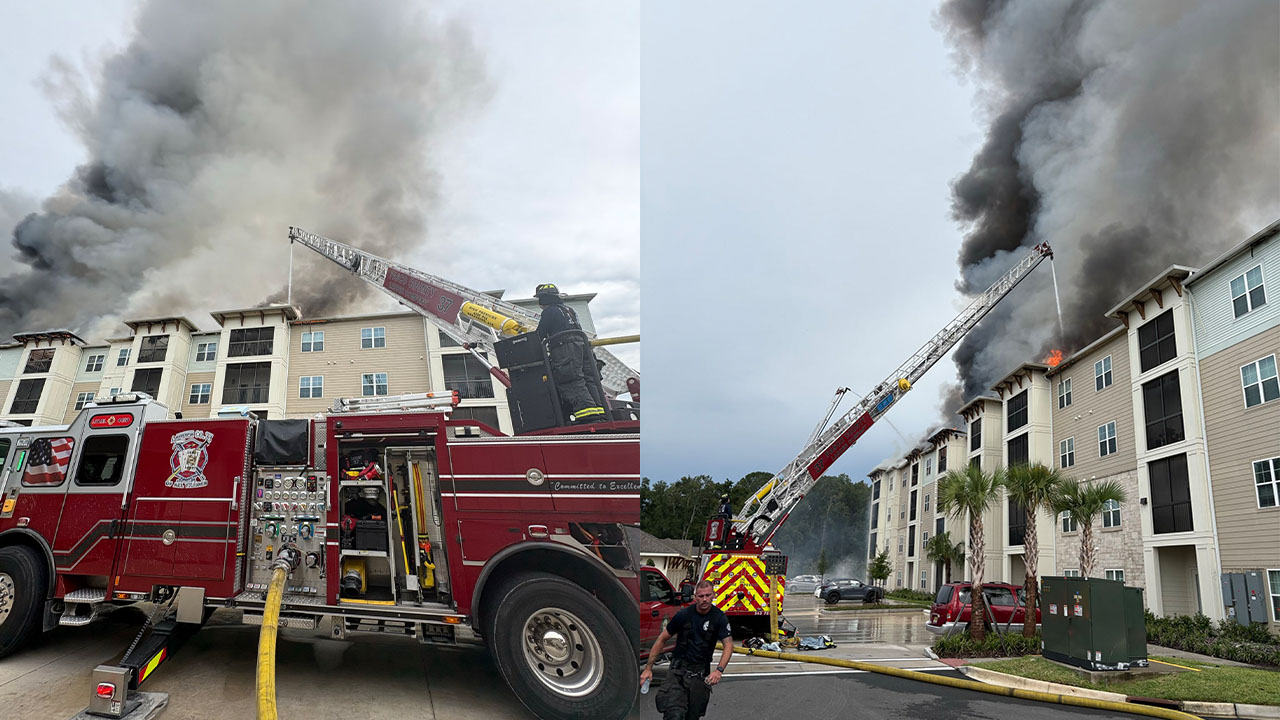 Firefighters battle massive apartment fire in Wesley Chapel: PCFR