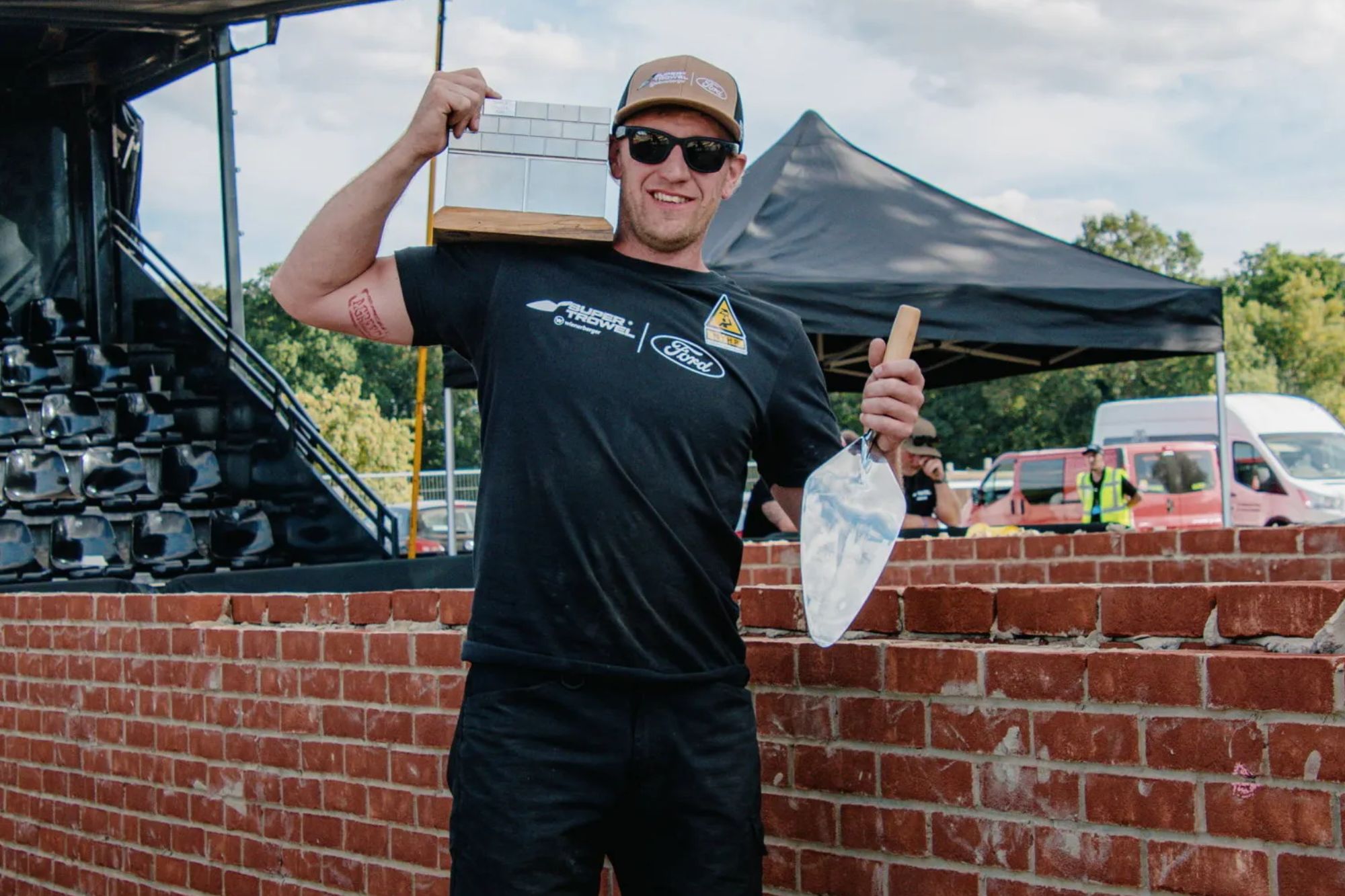 College tutor wins the ‘Superbowl of bricklaying’ after laying 859 bricks in an HOUR to take home title