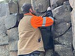 Tourists deface UK World Heritage Site by hammering 10,000 coins into its rocks - forcing officials into a 200-hour clean-up