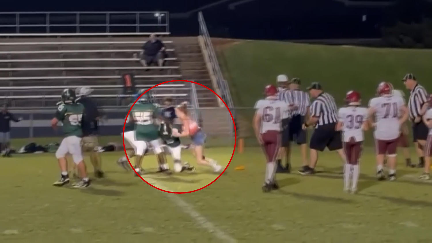 16-year-old girl charged after tackling middle school football player during game