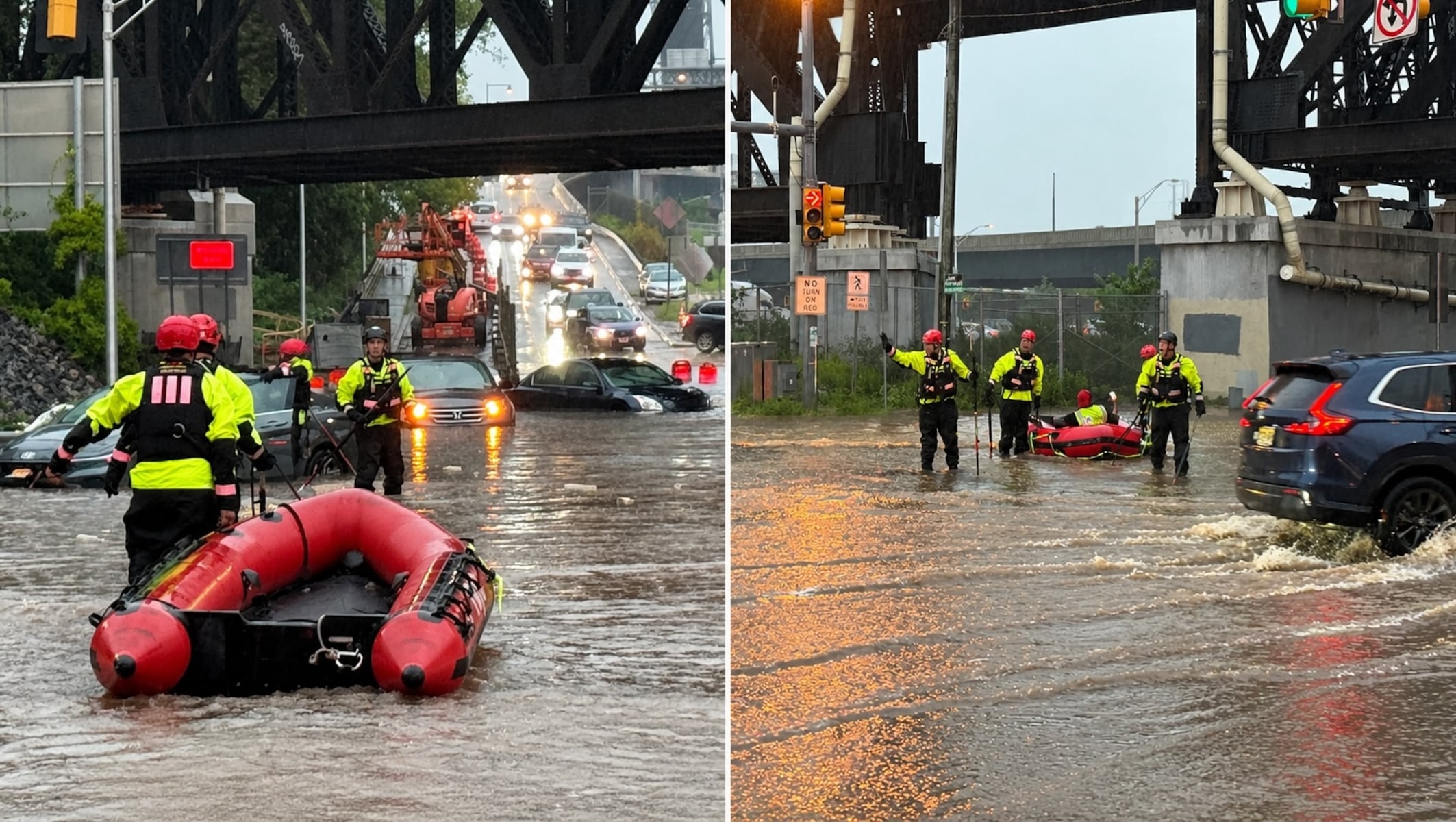 Terrifying flash floods trap nearly 70 drivers in their cars as Jersey City streets turn into rivers