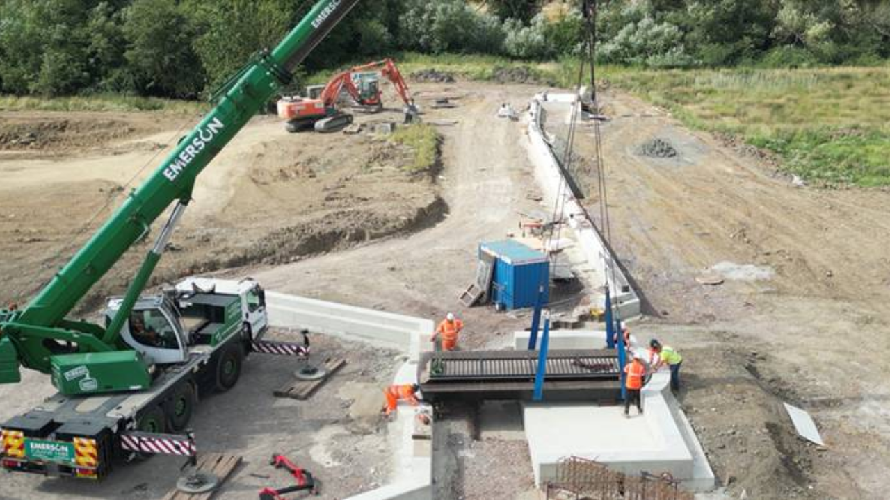 English town builds swing bridge with recycled plastic bottles in its deck