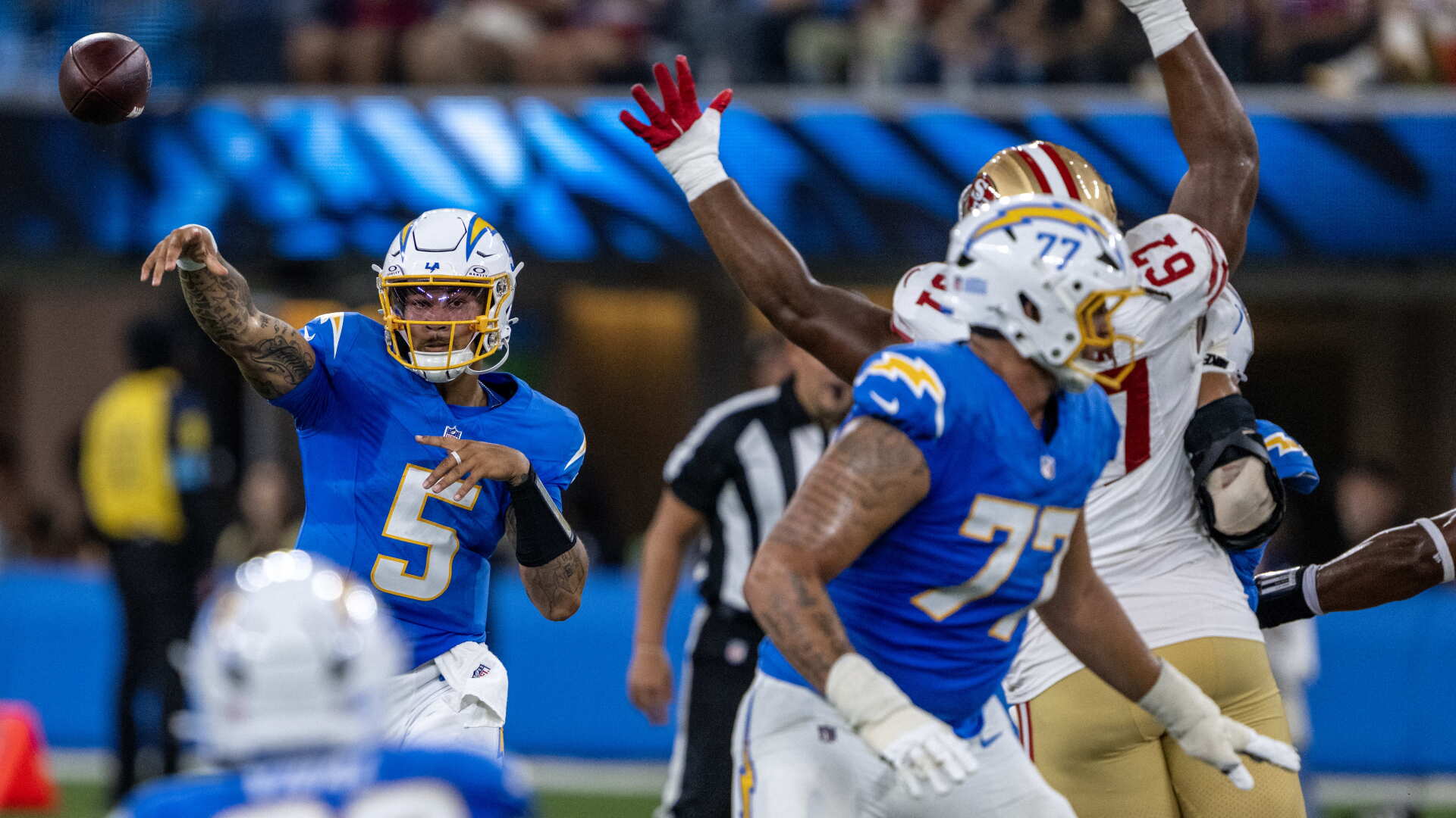 Jim Harbaugh: Trey Lance and DJ Uiagalelei are in a tight race for backup QB