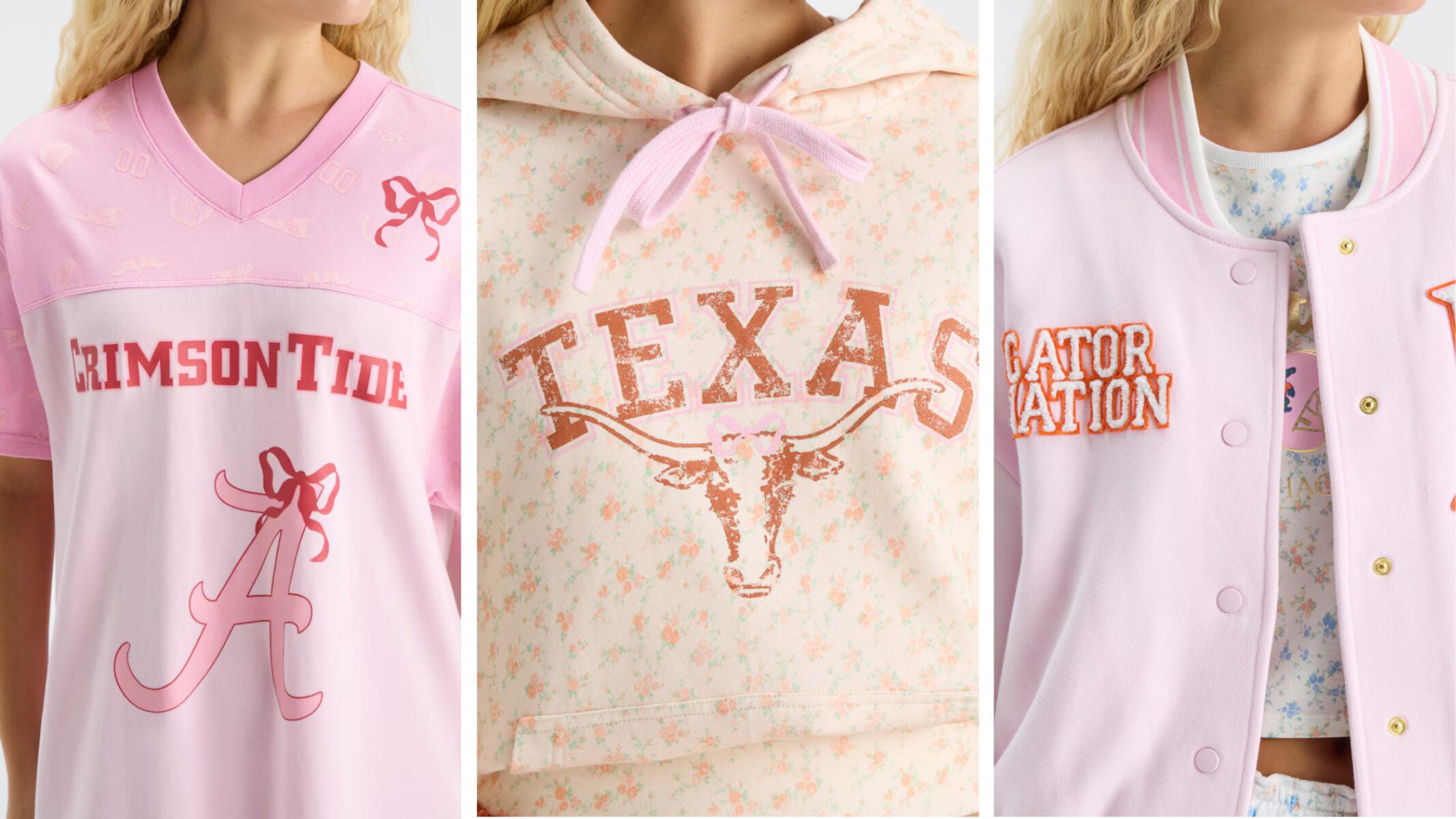 New LoveShackFancy & Fanatics college collab mixes romantic prints with school pride