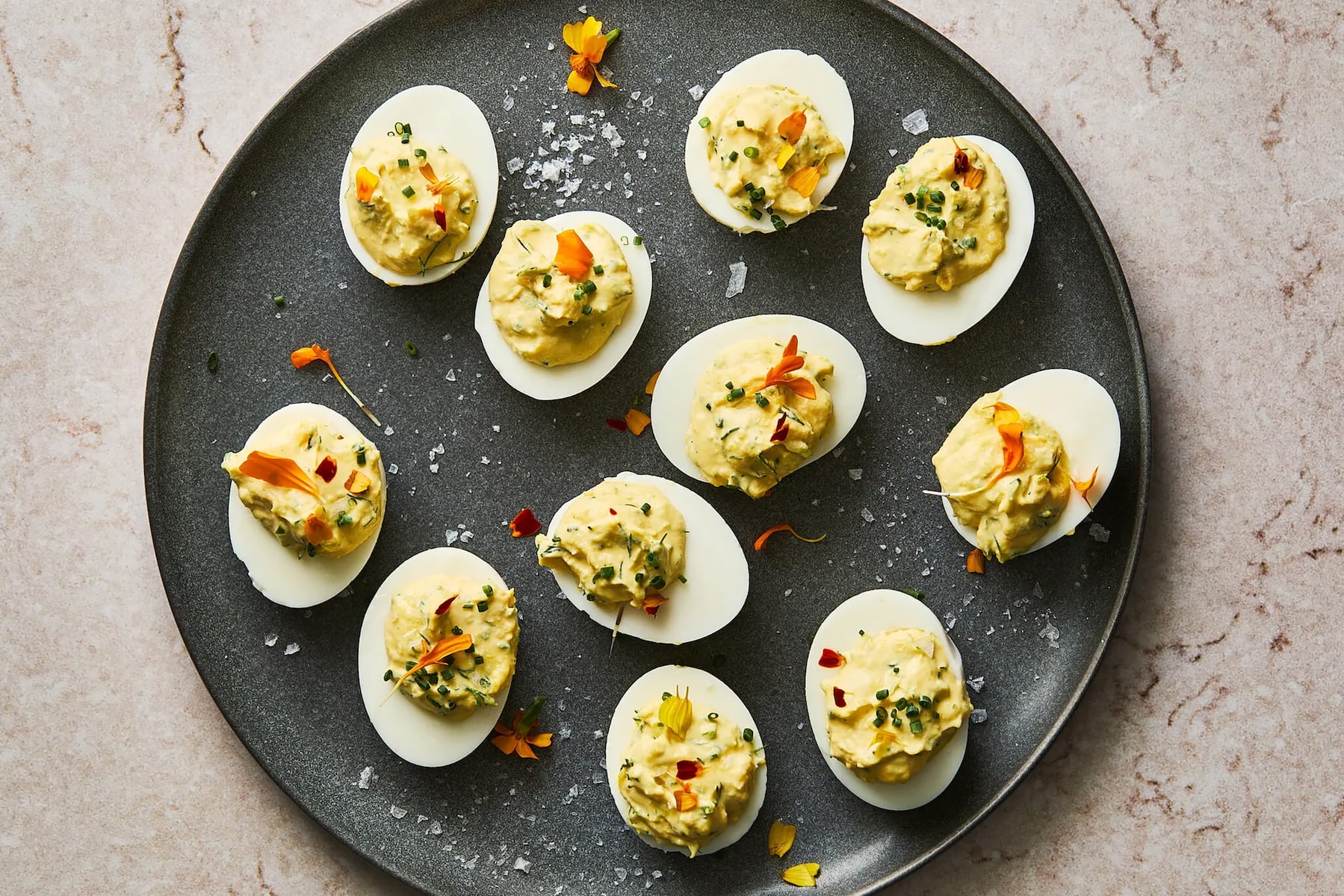 Deviled eggs with chile and lime