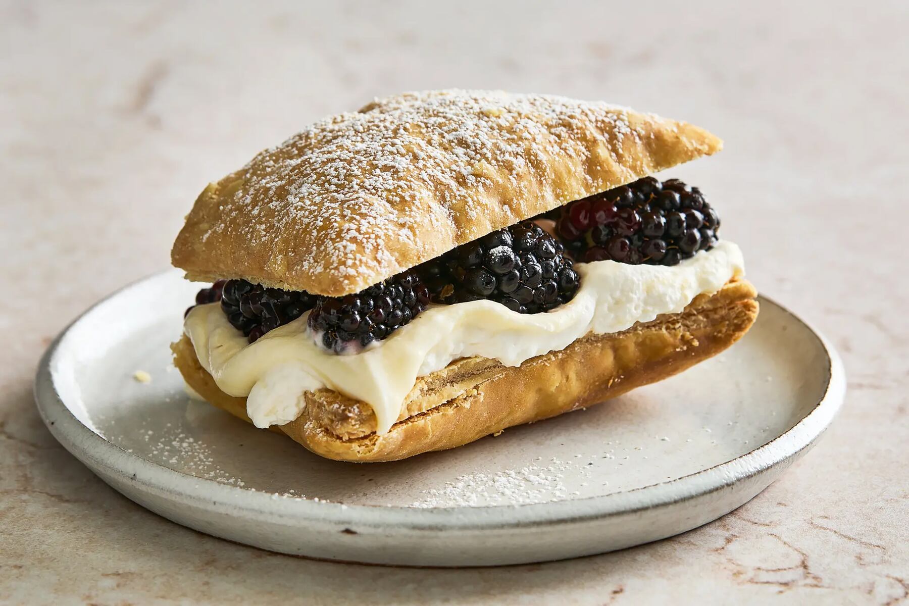 Blackberry napoleon with lemon cream